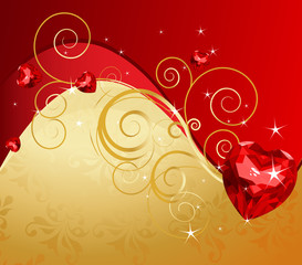 Golden Valentine's Day background