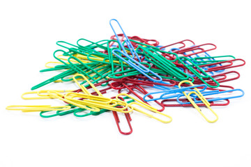 Obraz na płótnie Canvas multi-colored paper clips