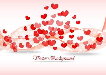 Background on Valentine day. Illustration with hearts