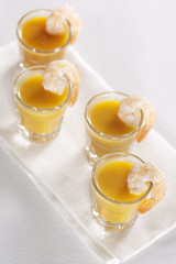 Snack with tiger prawns