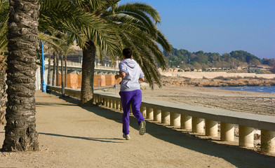 Girl jogging.