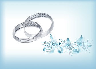 Elegant wedding jewelry bands with brilliants