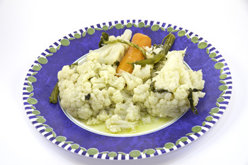 typical Mediterranean dish with cauliflowers and carrots