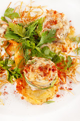 fish roll with sauce