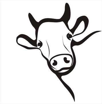 cow icon in simple black lines