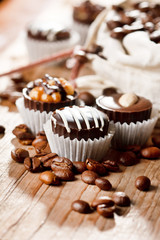 chocolate sweets with coffee beans