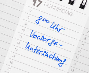 Vorsorge Untersuchung - Termin Kalender