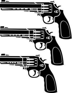 set of pistols. stencil