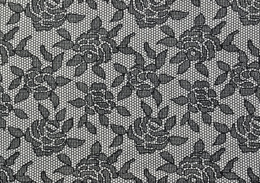 Black lace fabric texture