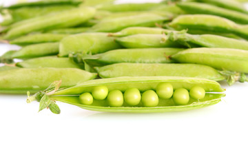 Green pea isolated on white