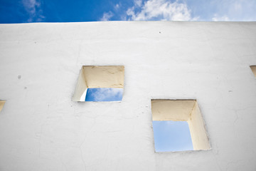 window with sky at wall