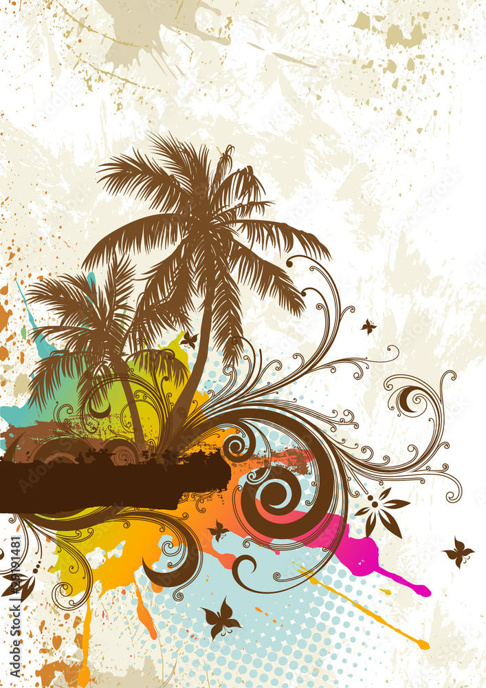 Wall mural tropical abstract background