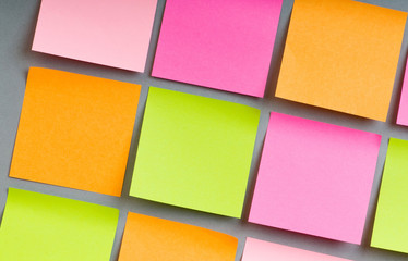 Reminder notes on the bright colorful paper