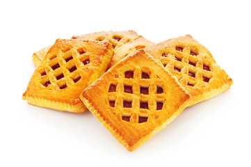 Tasty cookies isolated on the white background