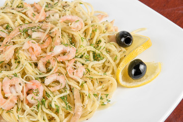 Pasta with shrimps