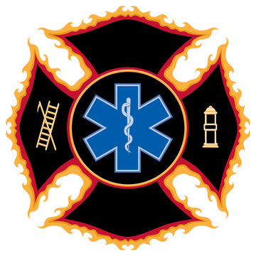Flaming Fire Rescue Symbol