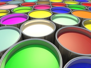 Color paint tank, abstract background