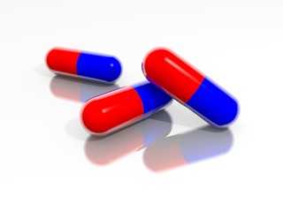 Red and Blue Pills on mirroring Ground