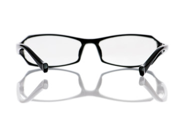 Reading optical glasses isolated on the white