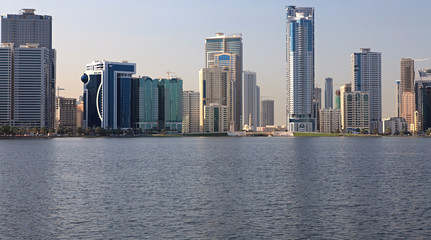 Naklejka premium Skyscrapers in Sharjah.