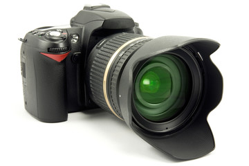 front view of  digital photocamera on white background