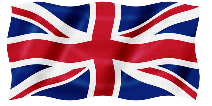 Bandera de Reino Unido ondeante
