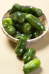 Green bell peppers closeup 1