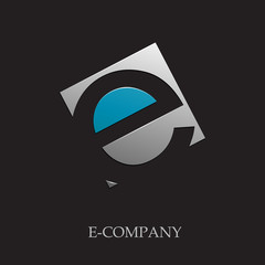 Logo initial letter E on black background # Vector