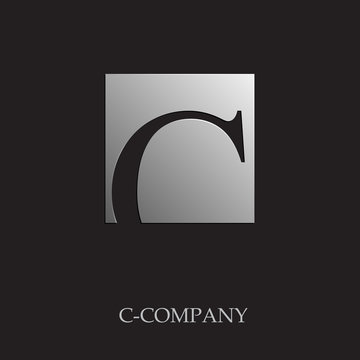 Logo initial letter C on black background # Vector