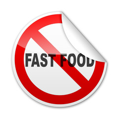 Pegatina señal NO FAST FOOD con reborde