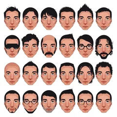 Deurstickers Avatar, men portraits. Vector isolated characters © ddraw