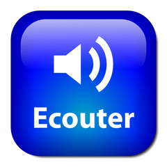 Bouton "ECOUTER" (en direct informations audio radio actualités)