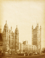 Fototapeta na wymiar paper textures. Houses of Parliament in London UK