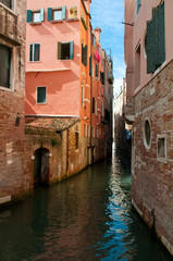 canal between houses venice