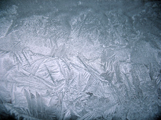 Frosty pattern on winter window