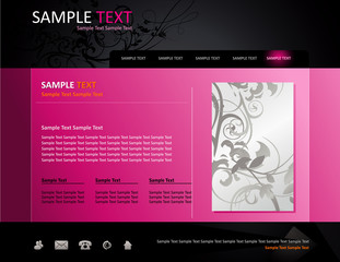 floral website vector template
