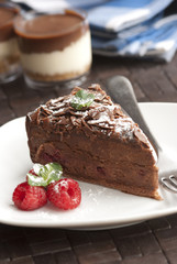 Chocolate and raspberry tart