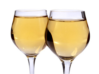 Glasses wine on wedding