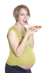 pregnant woman eats smoked salmon
