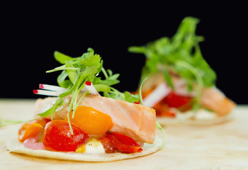 salmon taquito