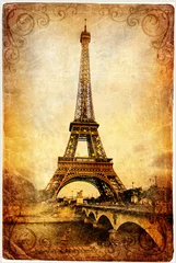 Fotobehang Eiffel tower - retro picture © Freesurf