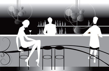 bar restaurant coffee women Illustration vector