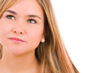 Fototapeta premium Zamyka w górę portreta ładna młoda kobieta