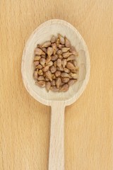 spoon with grape seeds