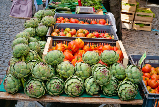 vegetable market in summer day