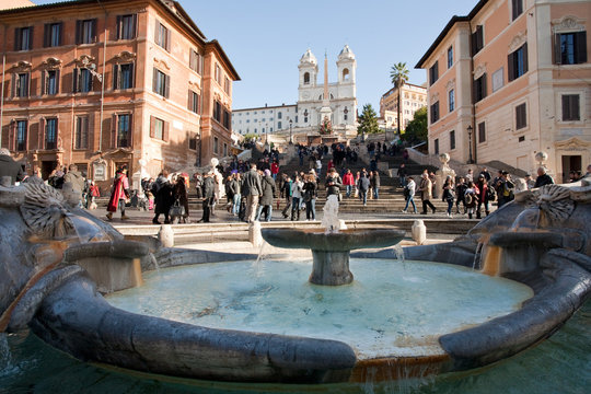 fountain on Spanish square, Rome