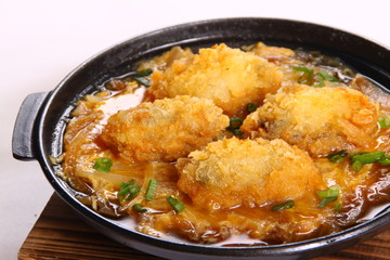 牡蠣フライの玉子とじ2