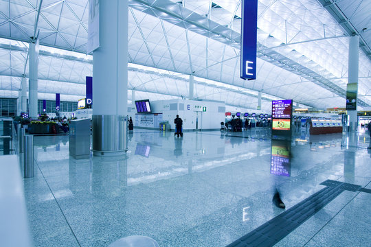 Passenger walking in airport
