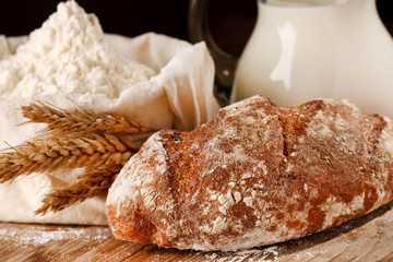 fresh bread on the table
