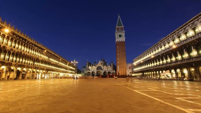 Plaza San Marco Venice Timelapse day to night
